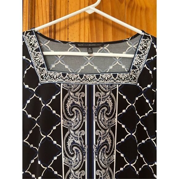 WHBM Shift Dress with Embroidery Around the Neckline - Picture 3 of 7